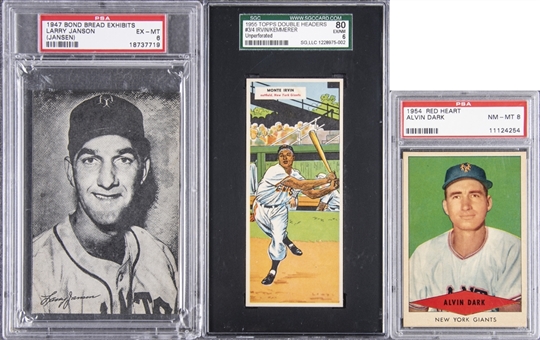1947-1955 Topps and Assorted Brands Graded Trio (3 Different) – Featuring Monte Irvin